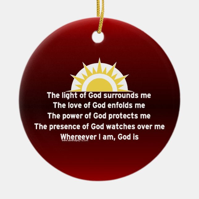Prayer of Protection Ceramic Ornament (Front)