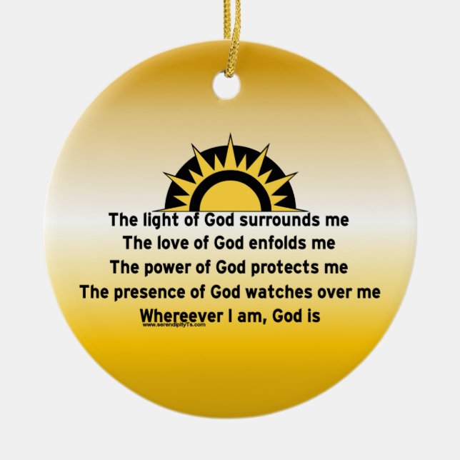 Prayer of Protection Ceramic Tree Decoration (Front)