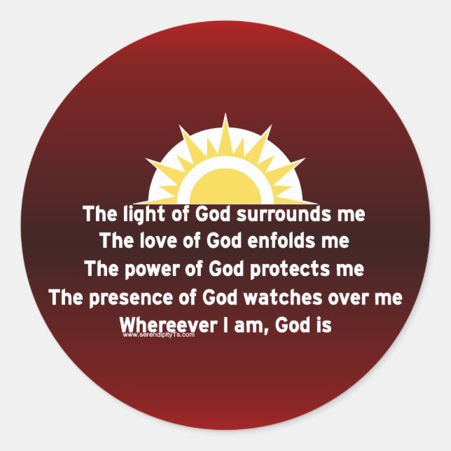 Prayer of Protection Classic Round Sticker (Front)