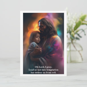 Prayer of Protection Jesus Christ Custom Text  Holiday Card