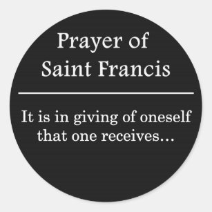 Prayer of Saint Francis Classic Round Sticker