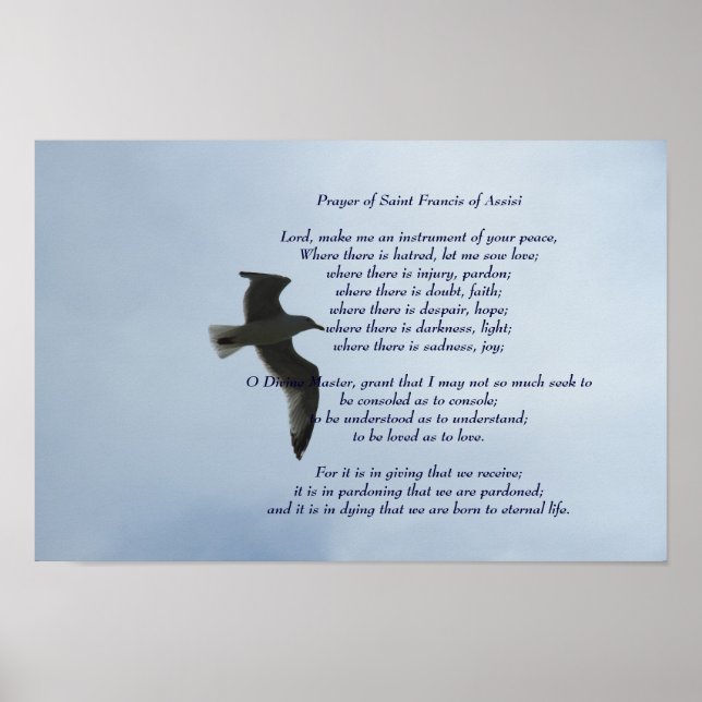 Prayer of Saint Francis of Assisi Poster (Front)