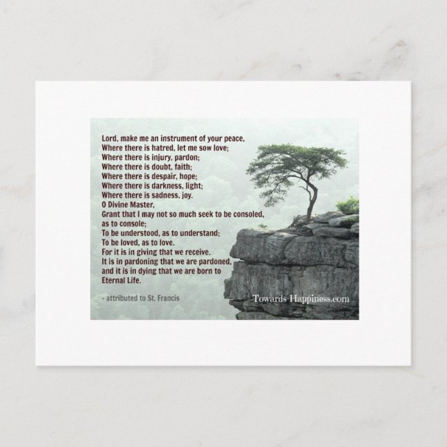 Prayer of Saint Francis postcard (Front)