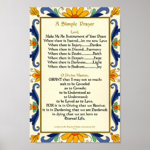 Prayer of Saint St. Francis of Assisi 15:17 Paris Poster