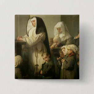 Prayer of the Children Suffering from Ringworm 15 Cm Square Badge