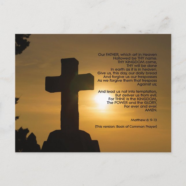 Prayer - Our Father (Pater Noster) Postcard (Front)