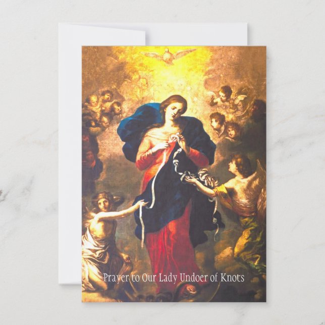 Prayer Our Lady Undoer Knots Blessed Virgin Mary Card (Front)