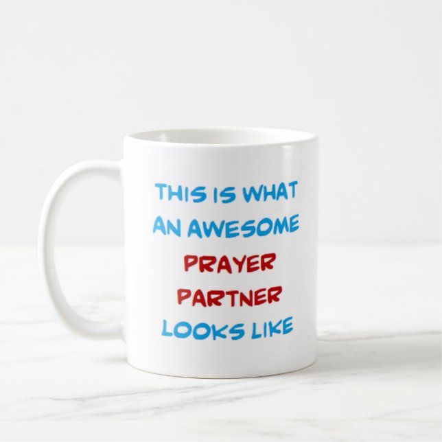 prayer partner, awesome coffee mug (Left)
