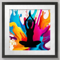 Prayer Pose Yoga woman braided bun Spiritual colou