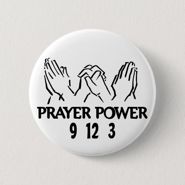 Prayer Power 6 Cm Round Badge (Front)