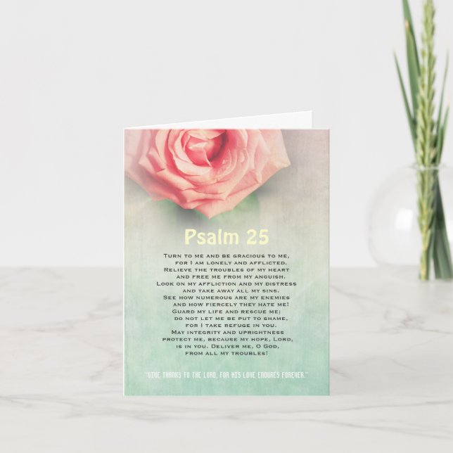 Prayer, psalm 25 personalised christian card (Front)