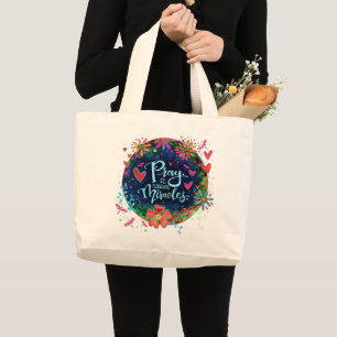 Prayer Quote Inspirivity Large Tote Bag