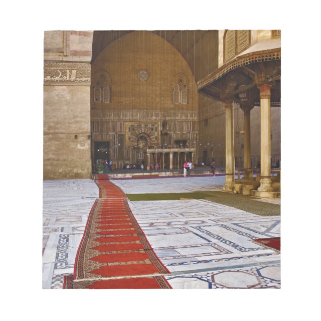 Prayer rugs leading into Islamic mosque, Cairo, Notepad (Front)