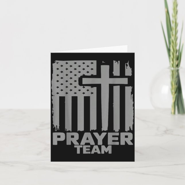 Prayer Team American Flag Christian Family Christi Card (Front)
