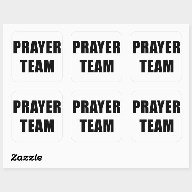 Prayer Team – Christian Ministry Faith Staff Square Sticker (Sheet)
