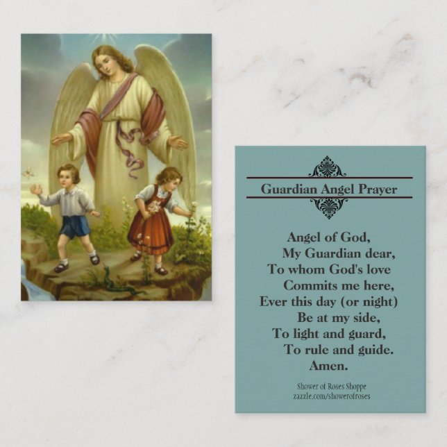 Prayer to My Guardian Angel Holy Card (Front/Back)