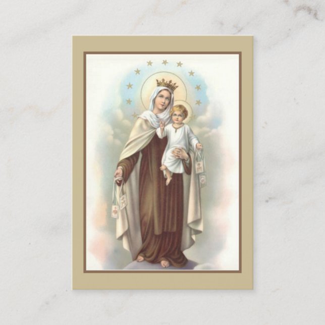 Prayer to Our Lady of Mount Carmel Holy Card (Front)