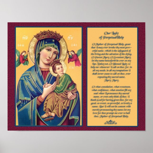 Prayer to Our Lady of Perpetual Prayer. Poster (Front)