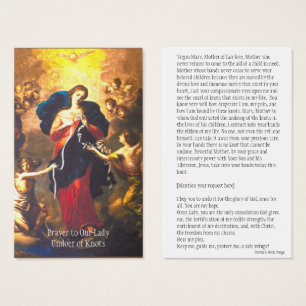 Prayer to Our Lady Undoer of Knots Holy Card