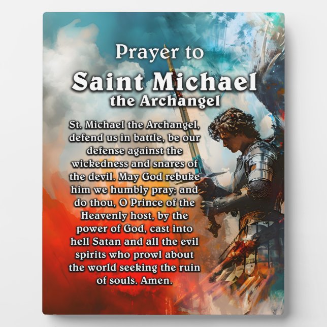 Prayer to Saint Michael the Archangel  Plaque (Front)