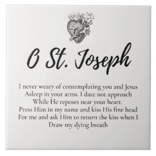 Prayer to St. Joseph Ceramic Tile
