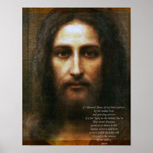 Prayer to The Holy Face of Jesus. Poster (Front)