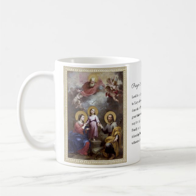 Prayer to the Holy Family Jesus Mary St. Joseph Coffee Mug (Left)