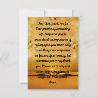 Prayer To The Lord Flat Greeting Card