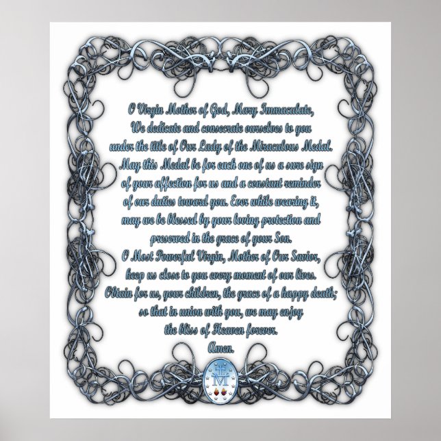 Prayer to the Miraculous Medal Poster (Front)