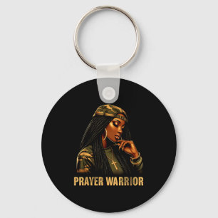 Prayer Warrior Black Woman Camo Christian Faith Em Key Ring