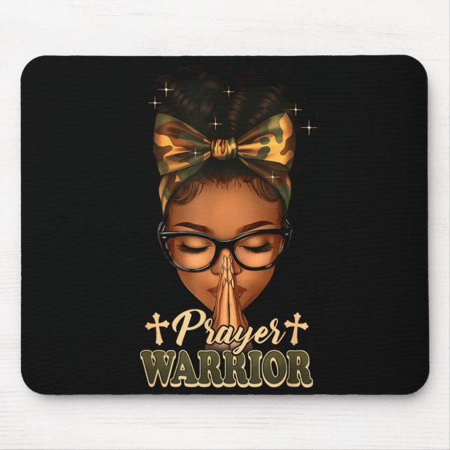 Prayer Warrior Christians Camo African American Af Mouse Pad (Front)