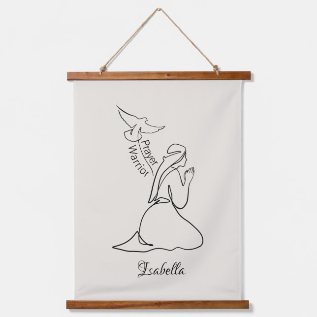 Prayer Warrior Design & Customise Name  Hanging Tapestry (Front)