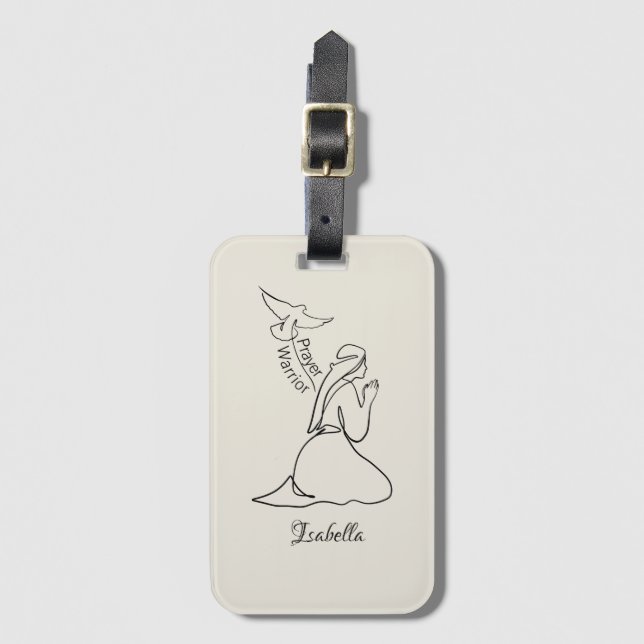 Prayer Warrior Design & Customise Name  Luggage Tag (Front Vertical)