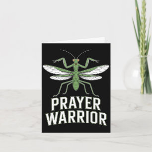 Prayer warrior funny mantis saying vintage Prayer Card