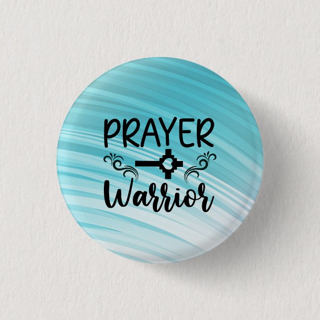 Prayer Warrior Heart Key Green Gradient Background 3 Cm Round Badge (Front)
