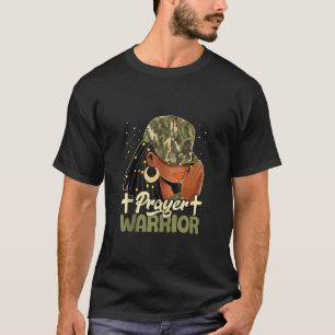 Prayer Warrior Locs Christian Black Woman Camo Ban T-Shirt