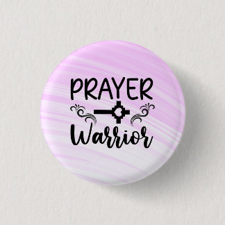 Prayer Warrior Pink Gradient Background 3 Cm Round Badge