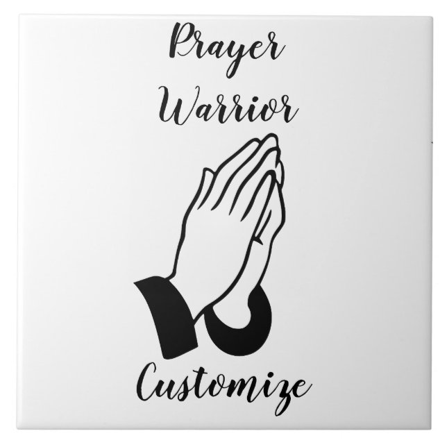 Prayer Warrior Praying Thunder_Cove Ceramic Tile (Front)