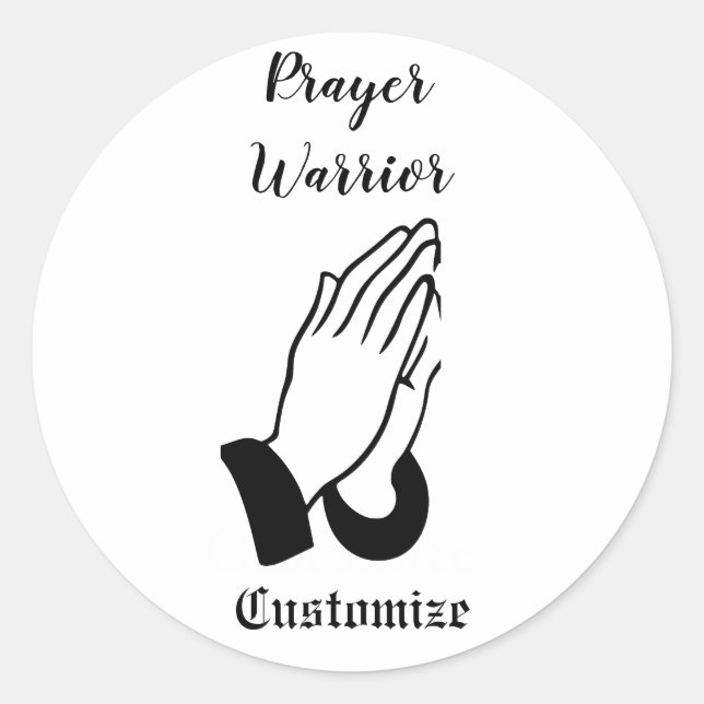 Prayer Warrior Praying Thunder_Cove Classic Round Sticker (Front)