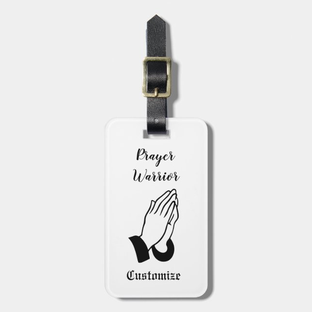Prayer Warrior Praying Thunder_Cove Luggage Tag (Front Vertical)