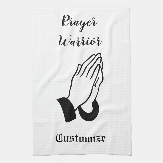 Prayer Warrior Praying Thunder_Cove Tea Towel (Vertical)