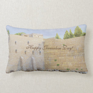 Prayer, Western Wall KOTEL Jerusalem Old City ART Lumbar Cushion