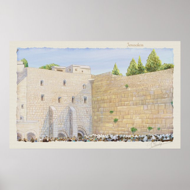 Prayer, Western Wall KOTEL Jerusalem Old City Art Poster (Front)