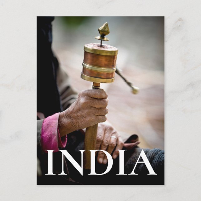 Prayer Wheel, Ladakh, Kashmir Postcard (Front)