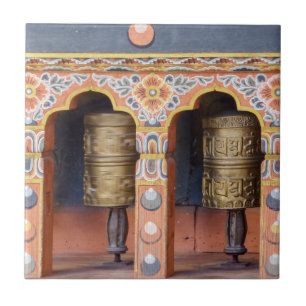 Prayer Wheels - Bhutan Ceramic Tile