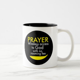 Prayer - Wireless access to God  Two-Tone Coffee Mug