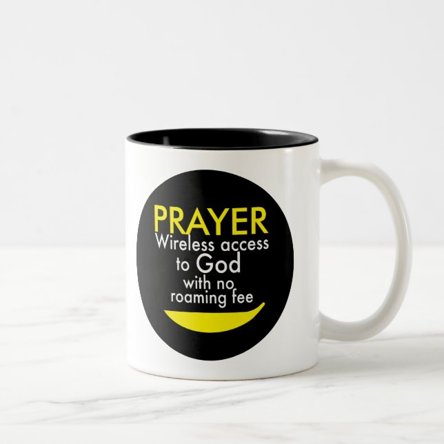 Prayer - Wireless access to God  Two-Tone Coffee Mug (Right)