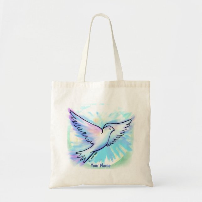 Prayer Works Dove Christian   tote bag  (Front)