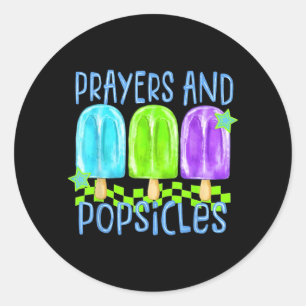 Prayers And Ice Pops Christian Summer Faith Vbs Classic Round Sticker