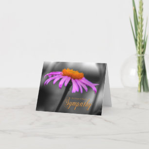 Prayers and Sympathy Purple Orange Coneflower Card
